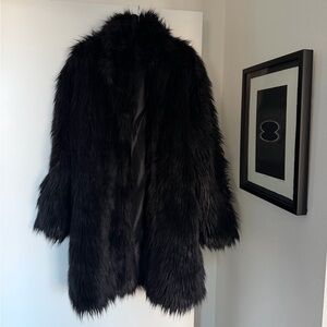 Black Faux Fur Coat